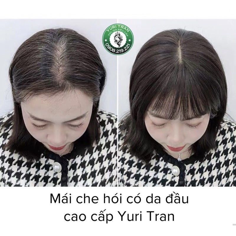 MÁI PHỦ HÓI THẦN THÁNH CÓ RÃNH DA ĐẦU NHƯ TÓC THẬT 100% - LOẠI MỚI MÁI THƯA ĐUÔI MỎNG SOLE SIÊU TỰ NHIÊN - ĐỘ DÀI 35CM