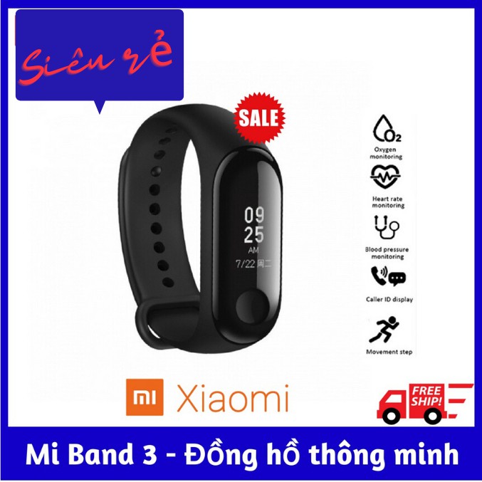 [Mã SKAMCLU9 giảm 10% đơn 100K] [Giá hủy diệt] vòng đeo tay xiaomi Miband 3 Quốc Tế + Full Tiếng Việt + Đo Nhịp Tim