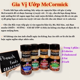 Gia vị ướp Mc Cormick ( 0 calories/0 fat/0 protein,…)- dùng ướp/ xào/ nấu