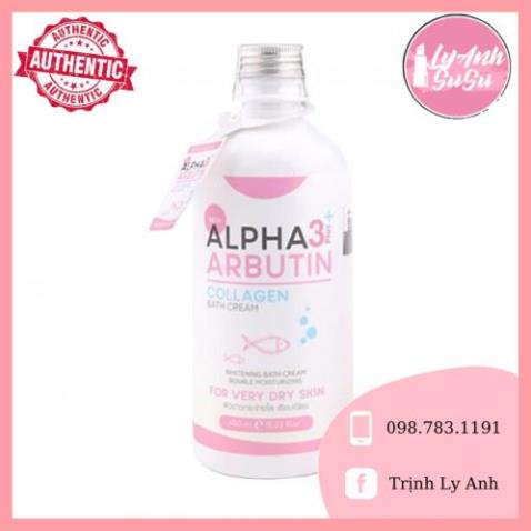 Sữa Tắm Dưỡng Trắng Da Alpha Arbutin 3 Plus Collagen Bath Cream 450ml Thái Lan