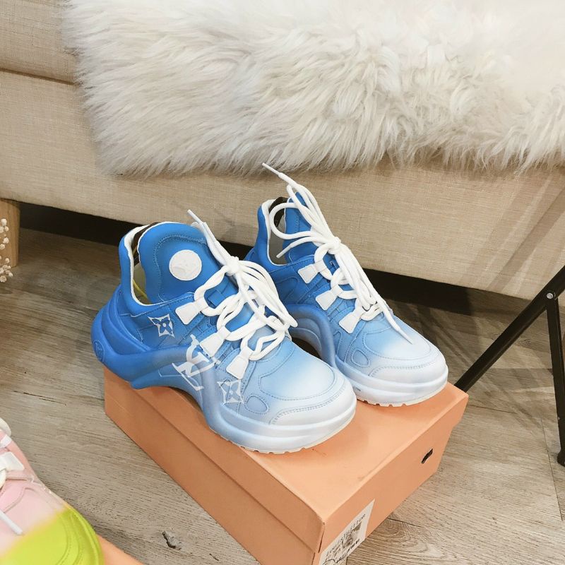 Già thể thao LV sneaker mẫu mới 2021 loang xanh hồng