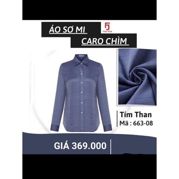 Áo sơ mi nữ Thái Hòa mã 9021 và 663 màu xám, đen vải sợi tre và gỗ sồi co giãn