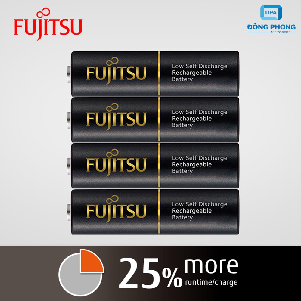 Bộ Sạc Nhanh Fujitsu FCT344 Kèm 4 Viên Pin AA 2450mAh Chính Hãng