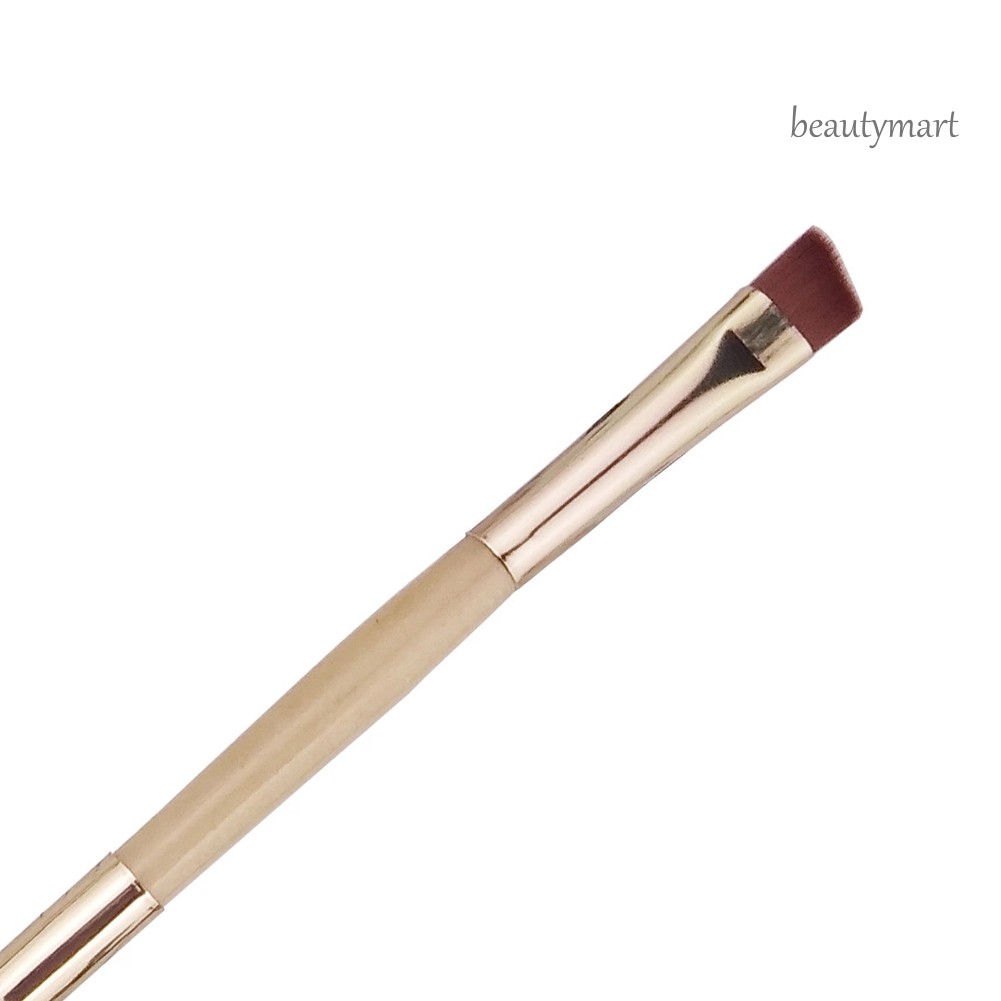 [Hàng mới về] Lược chải chân mày kiêm cọ trang điểm hai đầu đa dụng có tay cầm bằng tre