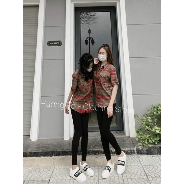 Áo sơ mi kẻ 2 túi ngực