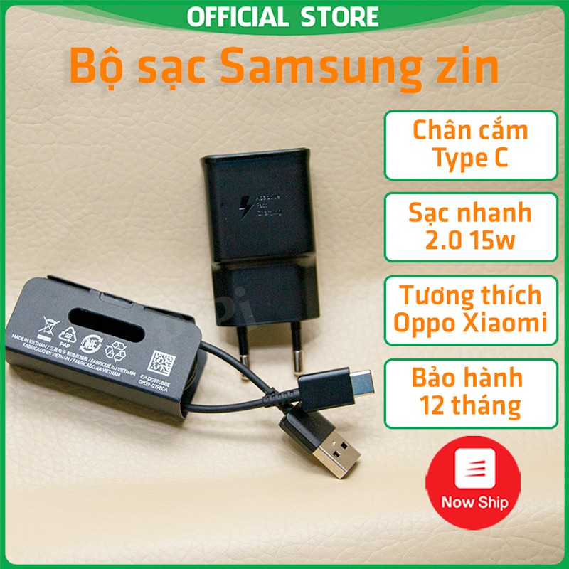 Bộ sạc cáp samsung nhanh type C chính hãng zin máy 15w s10 s note a 0 1 2 3 4 5 7 8 9