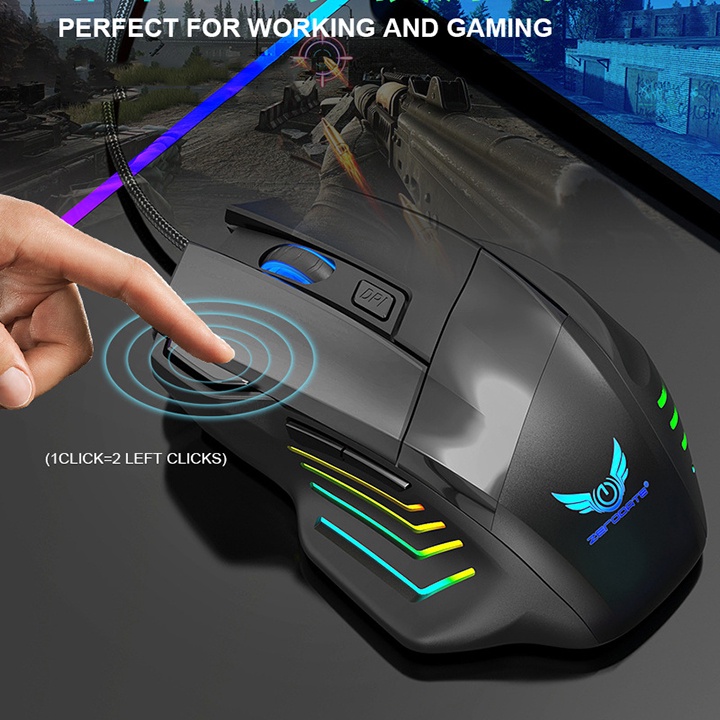 Chuột gaming G200 - Chuột máy tính game thủ cao cấp BH 12 tháng