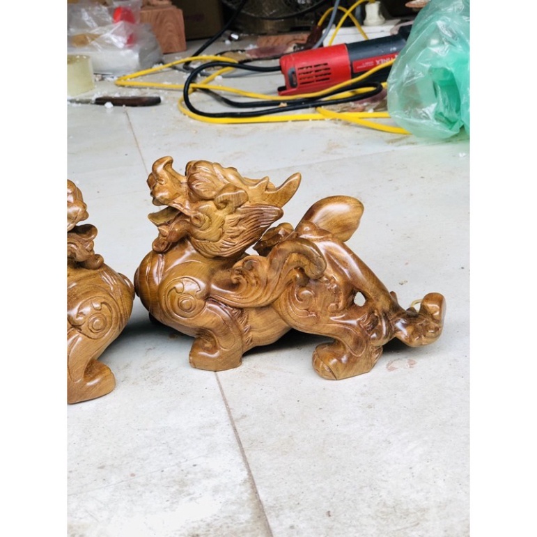 Cặp tượng tỳ hưu gỗ bxanh
