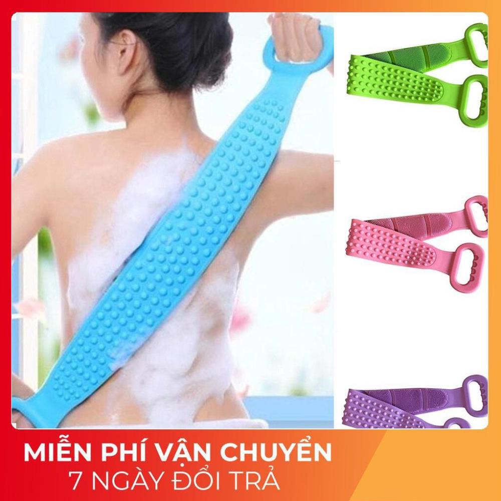 Chà Lưng Khi Tắm, Dụng Cụ Dây Chà Lưng Khi Tắm Silicon 2 Mặt, Giúp Kỳ Cọ Massage Tẩy Da Chết Khi Tắm