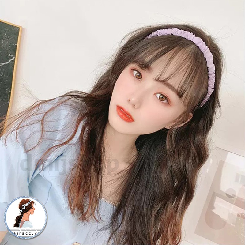 [Bờm Tóc] Băng Đô Cài Tóc Vải Canvas Cỡ Lớn Nhiều Màu Phong Cách Retro Hàn Quốc