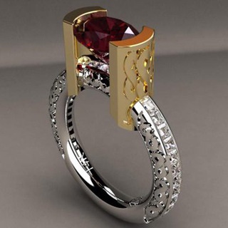 Nhẫn Đính Đá Ruby Mạ Điện Thời Trang Sáng Tạo Cho Nữ