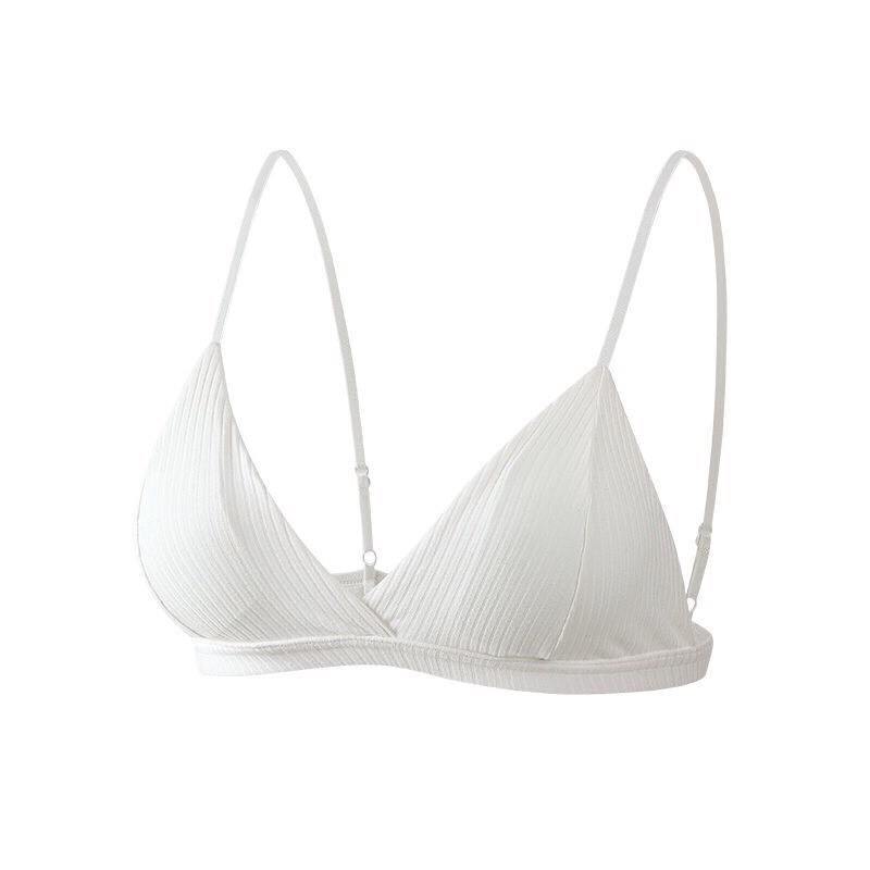 Áo Lót Nữ Cotton Thun Gân 2 Dây Đệm Mỏng Không Gọng 1 Móc Cài Sau Tiện Lợi Hieu Store24h - 812