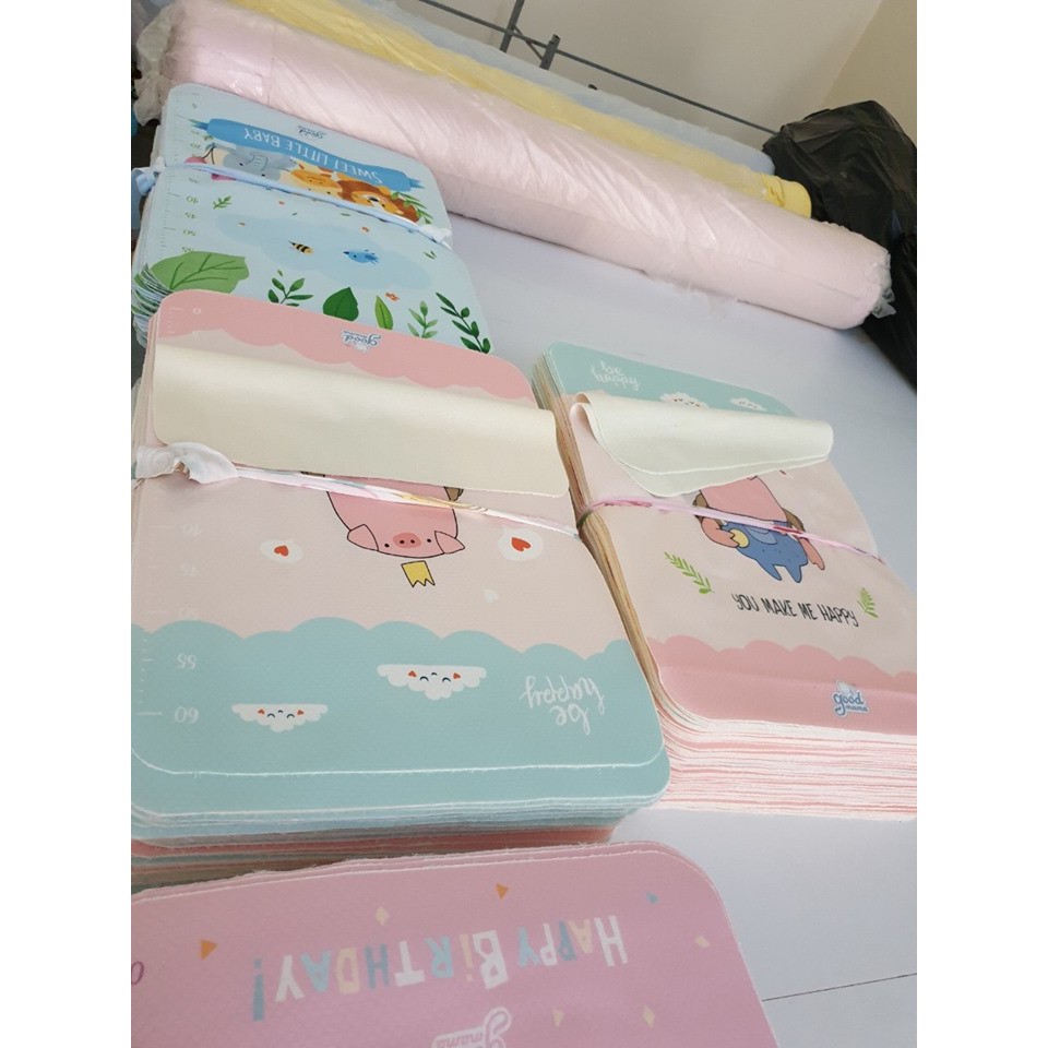 Miếng (Tấm) lót chống thấm mẫu Heo Hồng 4 lớp cotton cao cấp xuất khẩu Goodmama