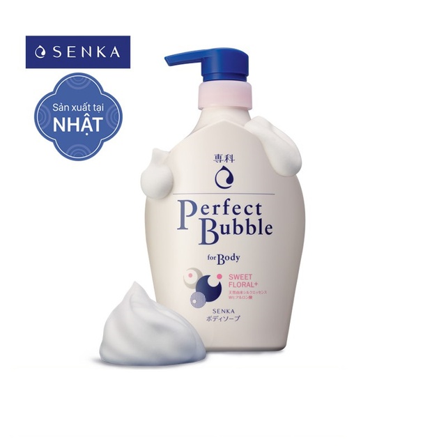 Sữa tắm Dưỡng Ẩm Tạo Bọt Senka Perfect Bubble 500ml - Sữa tắm tạo bọt Kháng Khuẩn NGĂN MỤN