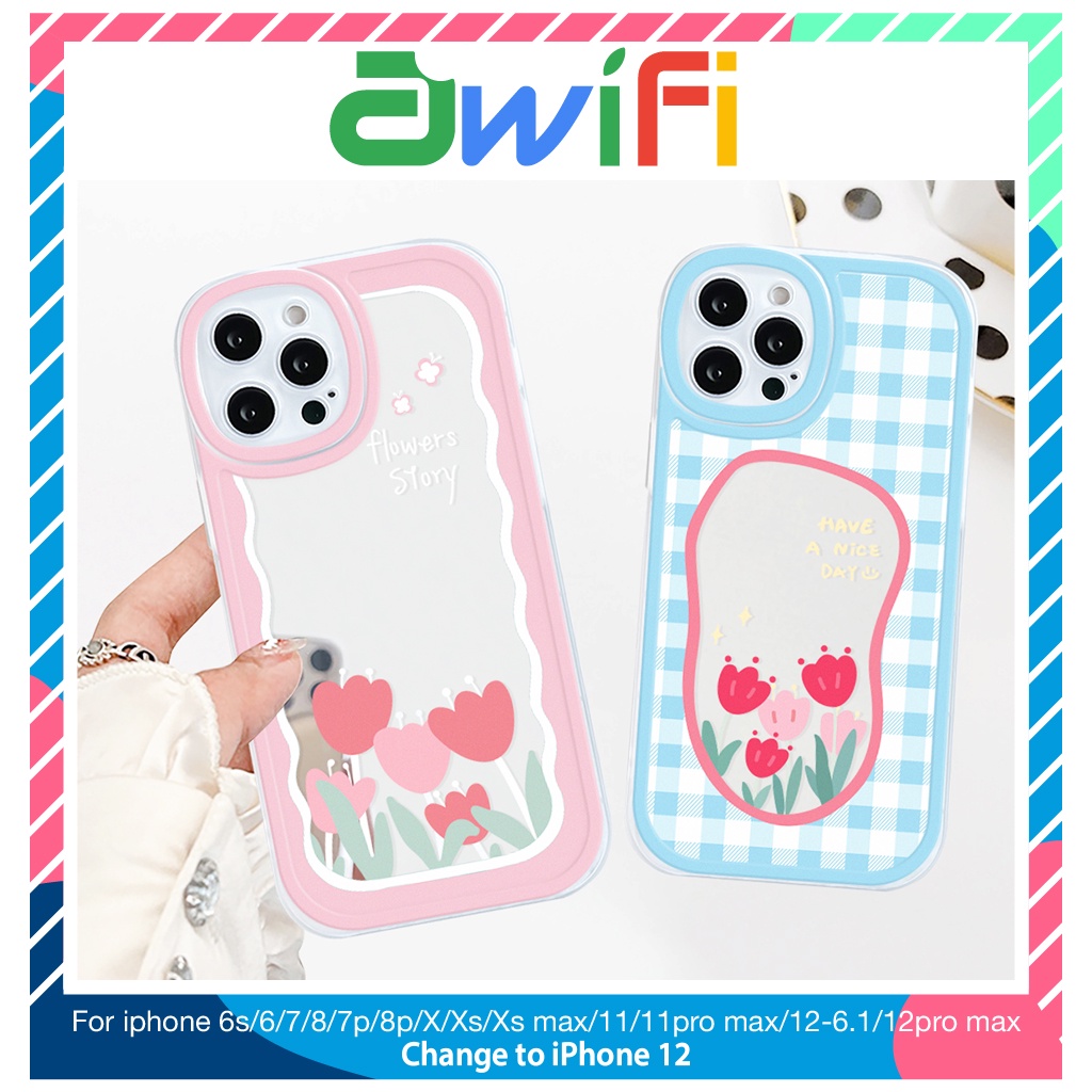 Ốp lưng iphone gương cạnh vuông hoa nice day 6/6plus/7/7plus/8/8plus/x/xs/11/12/13/pro/max/plus/promax-Sale HOT U2-12