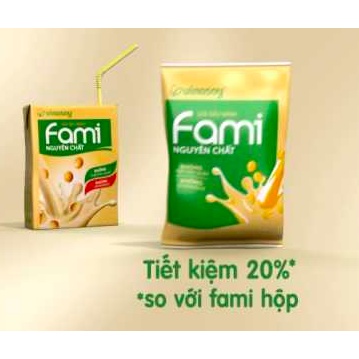 THÙNG 40 TÚI SỮA ĐẬU NÀNH FAMI NGUYÊN CHẤT - FAMI CANXI 200ML (40 túi x 200ml) - NSX luôn mới nhất