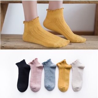 SET 5 VỚ NỮ CỔ NHÚN BÈO VINTAGE HÀN QUỐC VN20