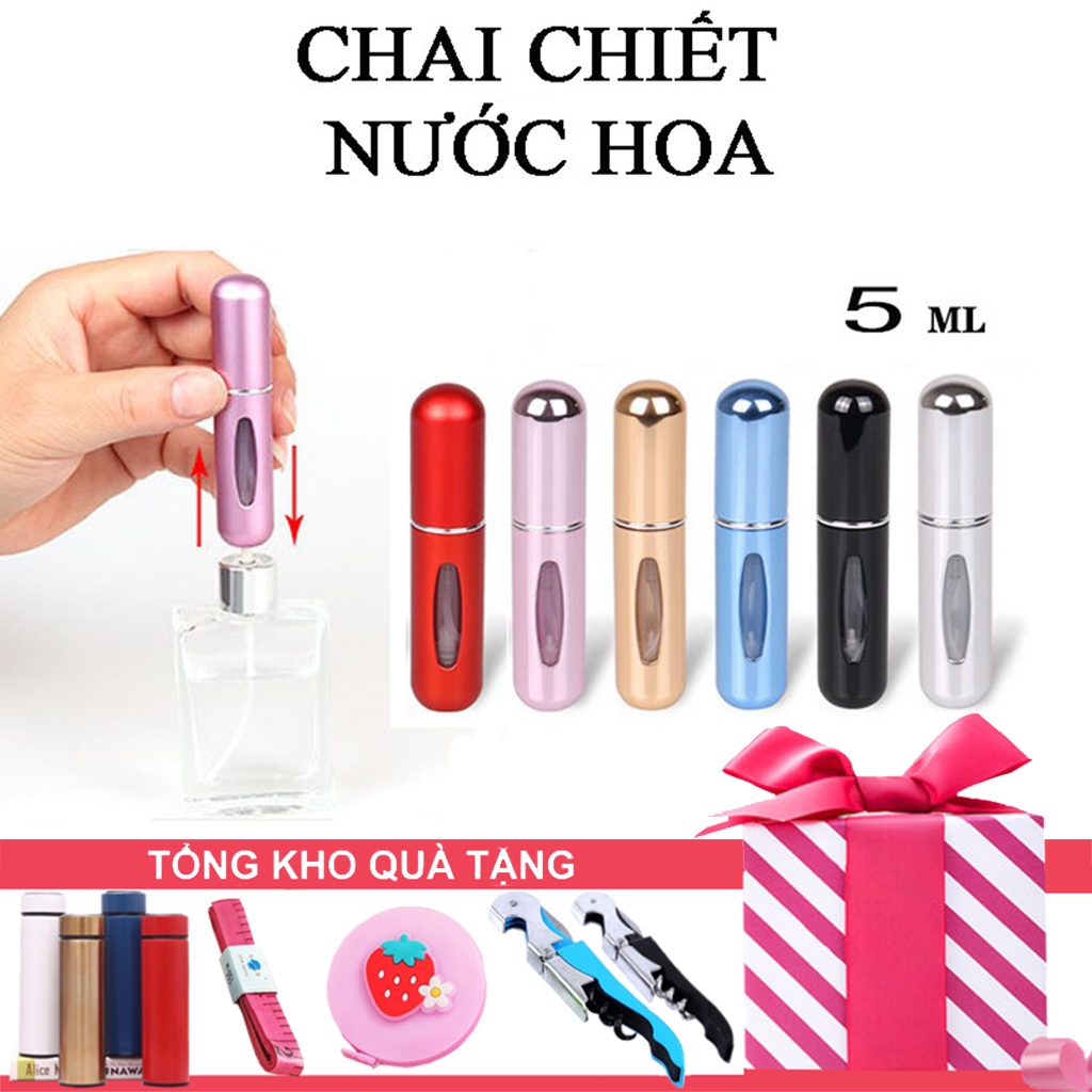 Chai Lọ Sang CHIẾT NƯỚC HOA TỰ ĐỘNG 5Ml Bỏ Túi Bạn Gái, Du Lịch, Công Sở