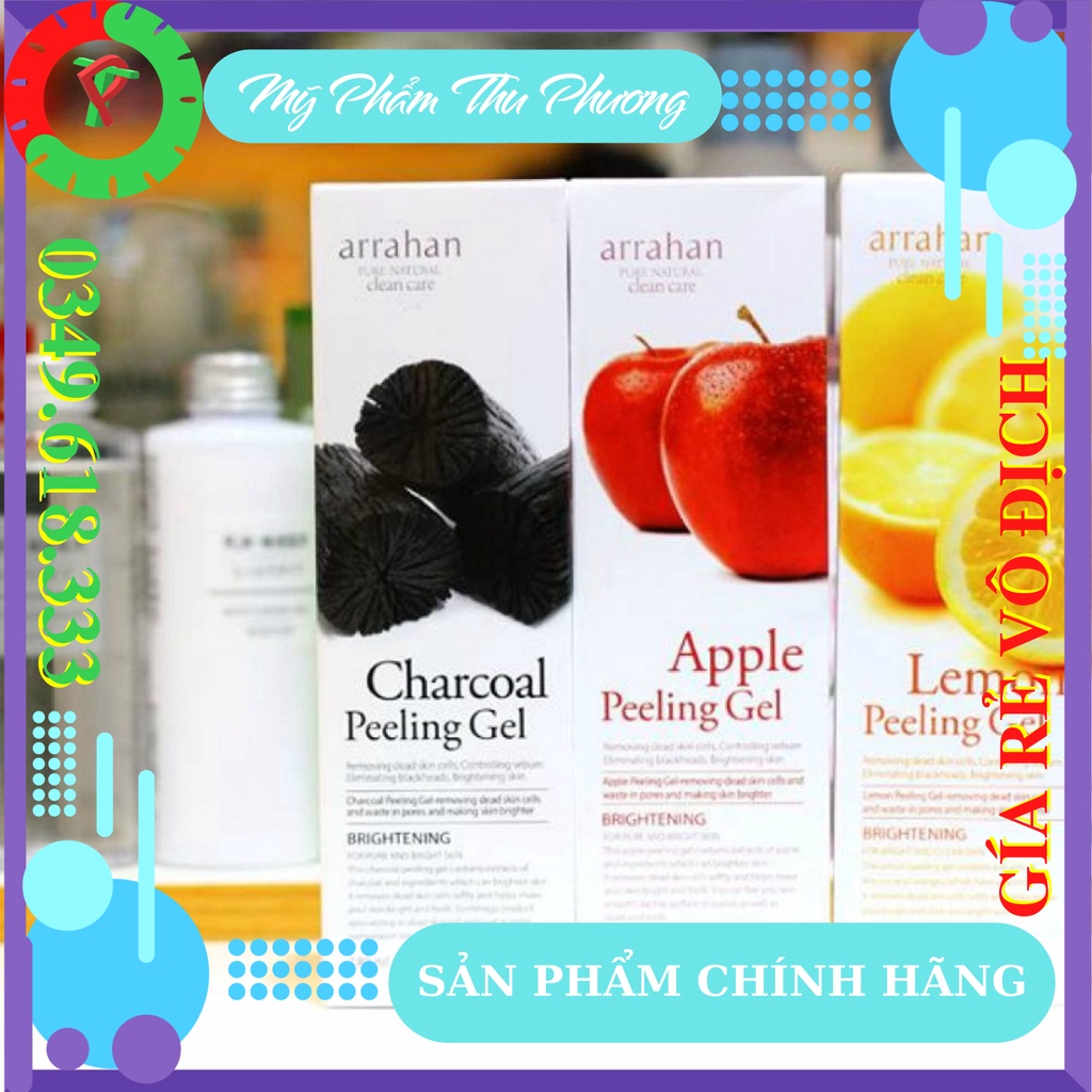 Kem Tẩy Tế Bào da chết vị hoa quả táo chanh hoa oải hương than hoạt tính đông y la hán Arrahan lemon White Peeling Gel | BigBuy360 - bigbuy360.vn