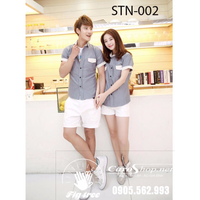 Áo sơ mi tay ngắn phối phá cách mã STN-002