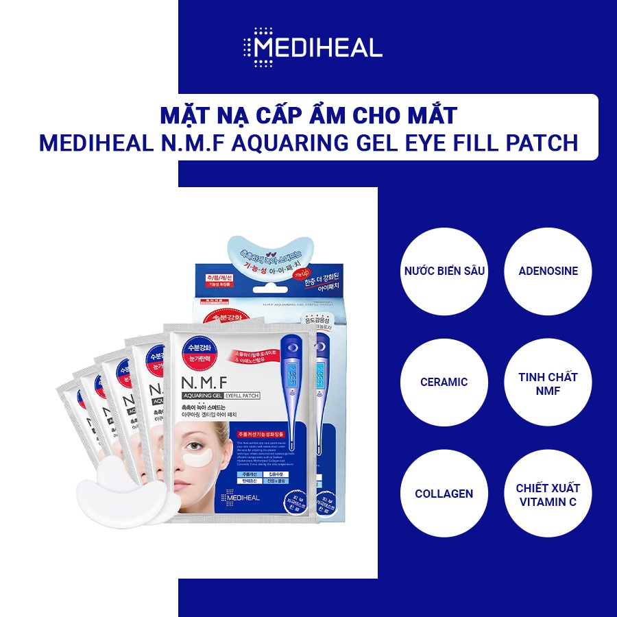 [Nhập mã COSMH22 giảm 8%] Mặt Nạ Cấp Ẩm Cho Mắt Mediheal N.M.F Aquaring Gel Eye Fill Patch Hộp 5 Túi [K32]