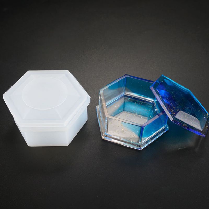 Khuôn Silicone Làm Hộp Đựng Đồ Thủ Công Hình Lục Giác Độc Đáo
