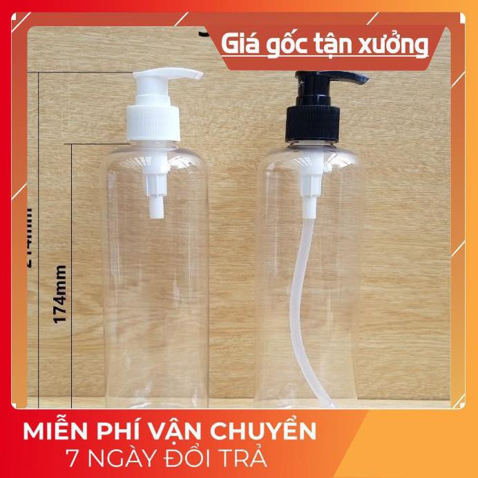 Chai Chiết Mĩ Phẩm ❤ KHO SỈ ❤ Chai nhựa vòi nhấn sữa tắm 500ml Thân Cao/ Chai nhựa pet chiết mỹ phẩm , phụ kiện du lịch