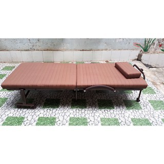 Giường xếp-gấp đa năng Kiểu Hàn Quốc HQ65 gấp 2 khúc, 65x180cm, đệm dày 7cm,có bánh xe