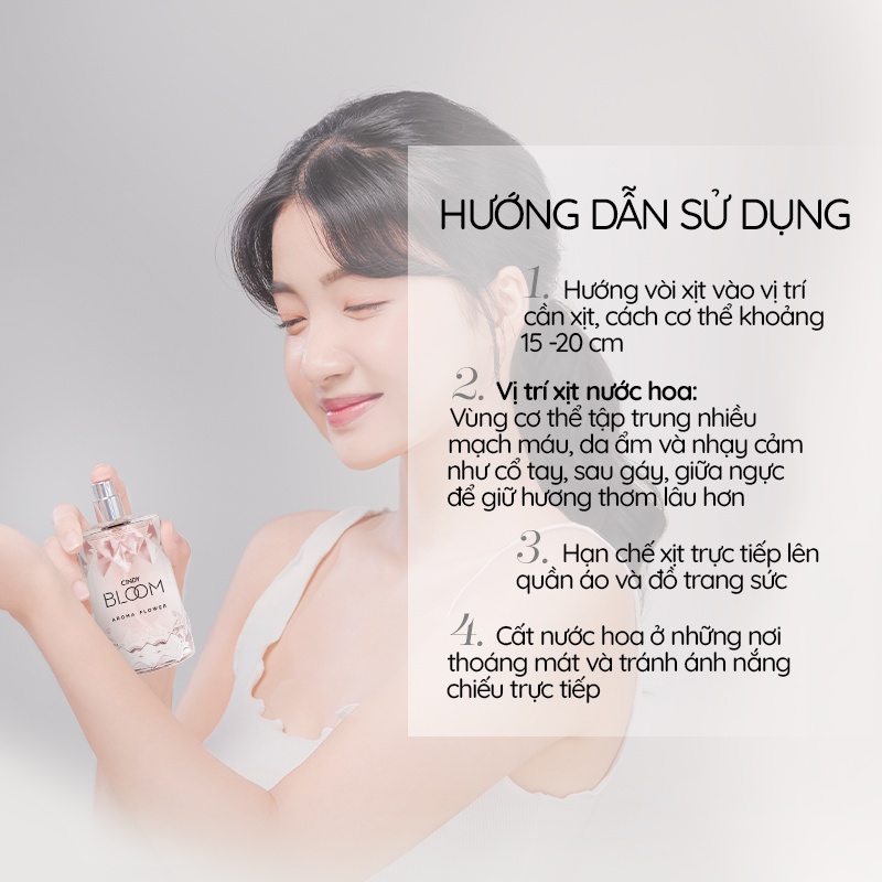Combo nước hoa Cindy Bloom Aroma Flower ngọt ngào nữ tính + Romantic Muse tự tin quyến rũ 50ml/chai