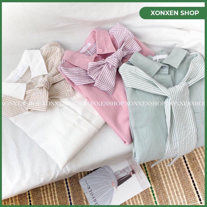 ÁO SƠ MI NỮ ÁO SƠ MI THUỶ THỦ FORM RỘNG XONXEN ĐĂK LĂK FREE SIZE MÃ 040