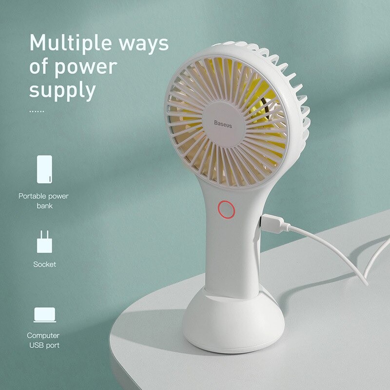 Quạt mini cầm tay pin sạc Baseus Bingo Fan ( 3 Level , Rechargeable Mini USB Hand and Desktop Fan)