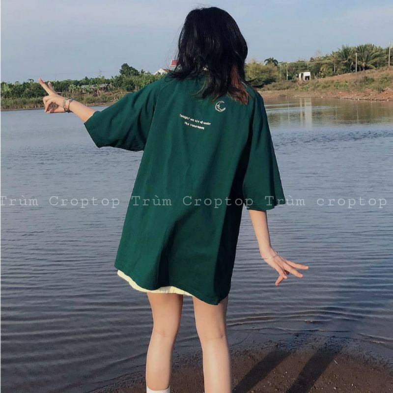 Áo Thun Tay Lỡ In Hình Sab Luv Màu Xanh , Áo Phông Rộng Form Unisex Nam Nữ 38-65kg