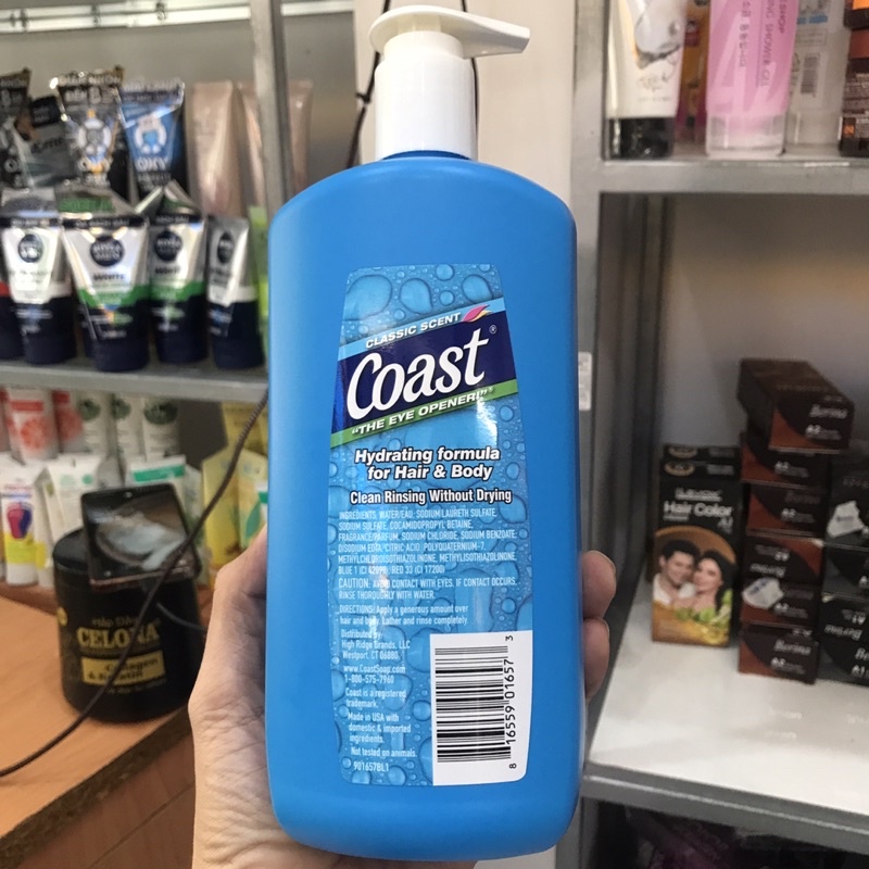 Tắm Gội Toàn Thân Coast Hair &amp; Body Wash 946ml