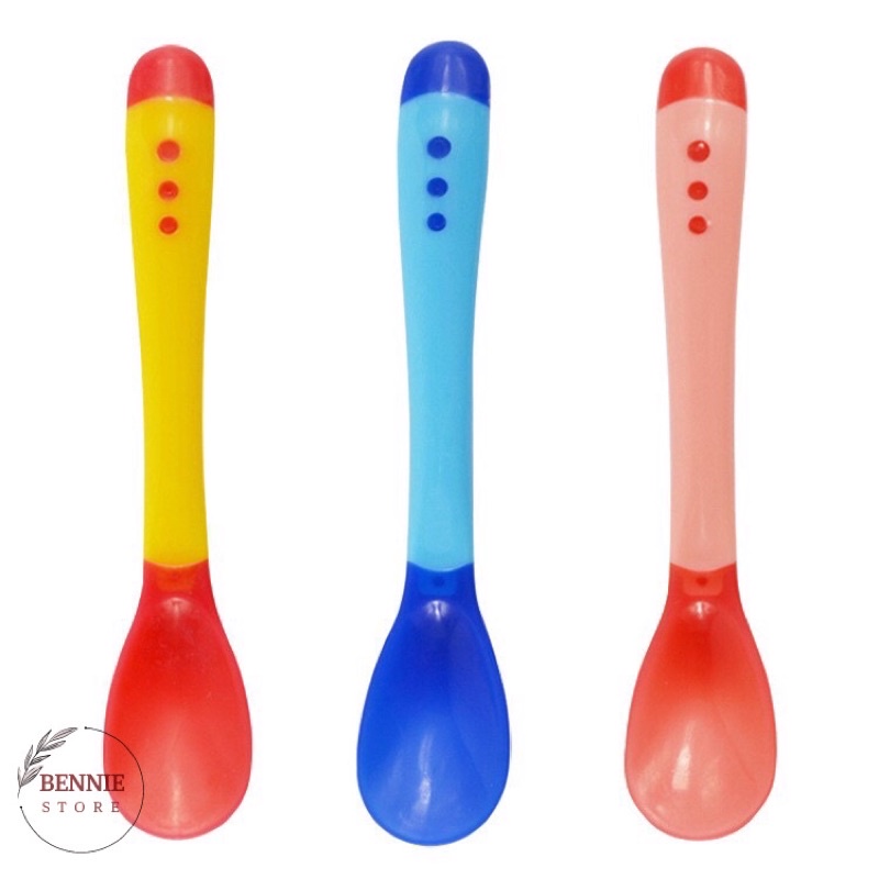 Muỗng ăn dặm báo nóng cho bé, Thìa ăn dặm silicon đổi màu khi nóng