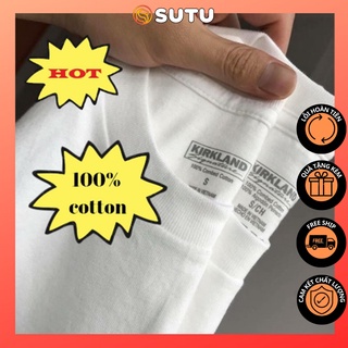 Áo Thun Trắng Unisex 100% Cotton 🌹FREE SHIP 🌹 Áo Thun Nam Nữ Kirkland - SUTU