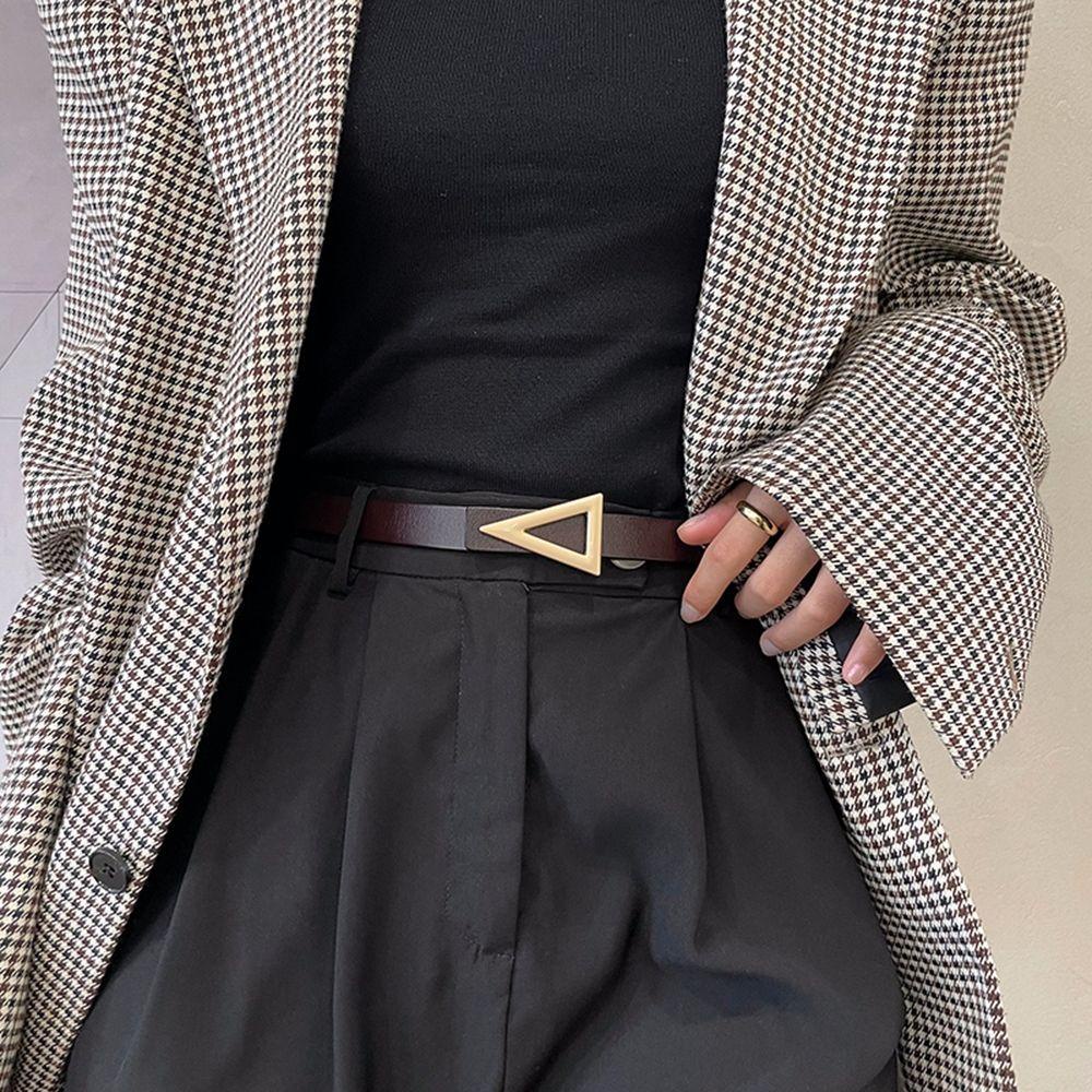 Thắt Lưng Da PU Khóa Kim Loại Hình Tam Giác 26 Eddie Phong Cách Vintage