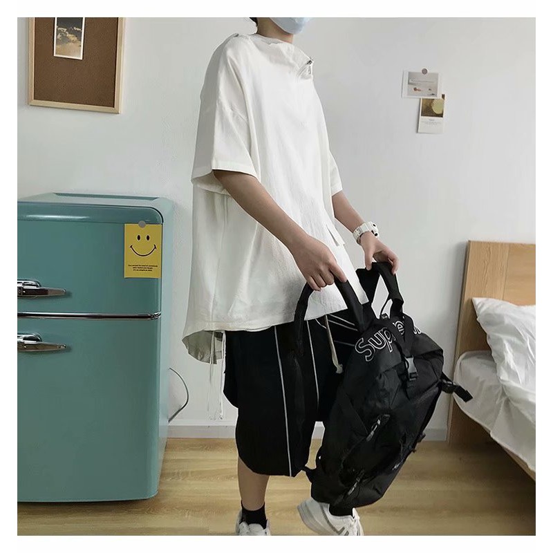 Áo Thun Tay Ngắn Dáng Rộng Cổ Cao Thời Trang Mùa Hè Cho Nam Và Nữ