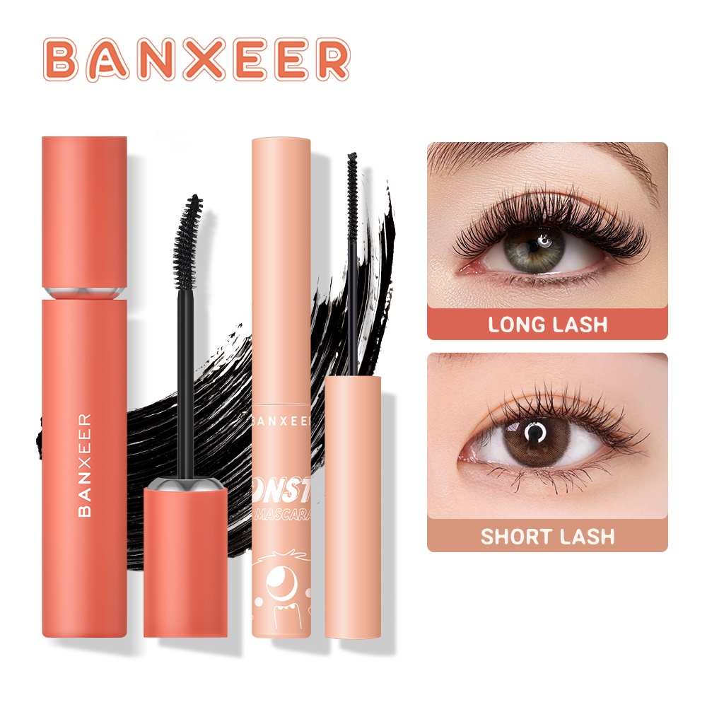 Mascara BANXEER kháng nước lâu trôi màu đen tự nhiên chuốt cong và dài mi