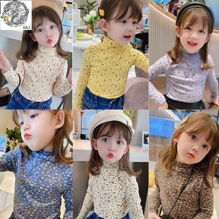 Áo sơ mi Cotton tay dài in hoa thời trang cho bé gái