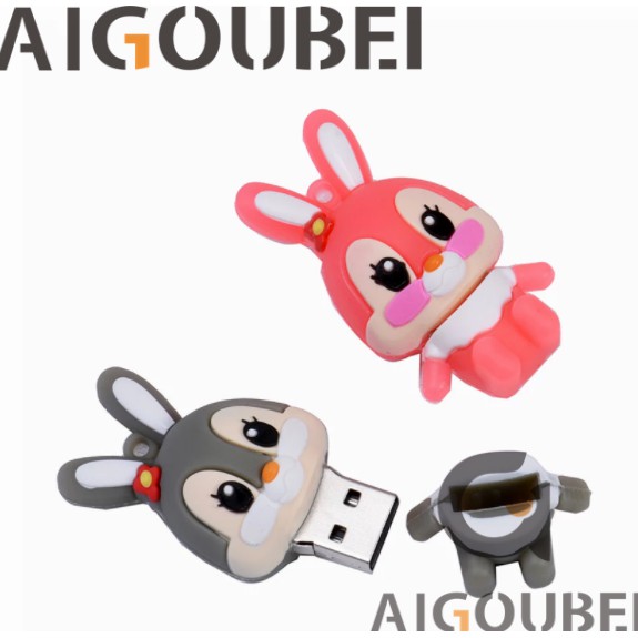 [Spot &amp; COD] USB 2.0 Thỏ silicone dễ thương Hai màu Creative U Disk Mini Cartoon Thích hợp cho máy tính xách tay Ổ đĩa Lightning Ổ đĩa USB di động 1GB 2GB 4GB 8GB 16GB 32GB 64GB 128GB