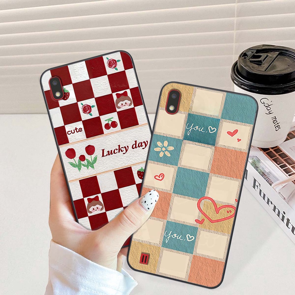 Ốp Samsung A10 / M10 caro trái tim cá tính, thời trang siêu đẹp, siêu phong cách