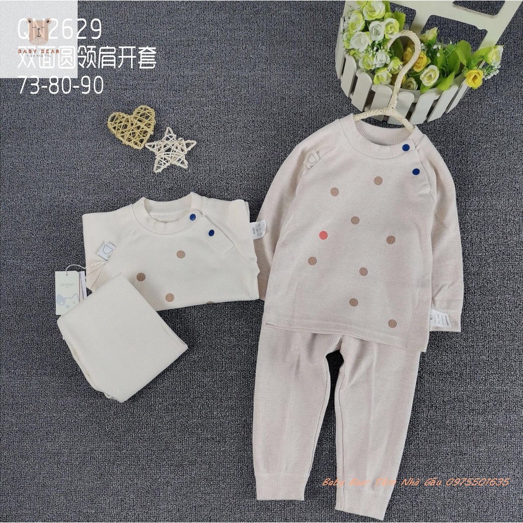 Body dài tay, dài chân 100% Cotton Organic cao cấp cho bé 0-2 tuổi không chất tẩy nhuộm MS400