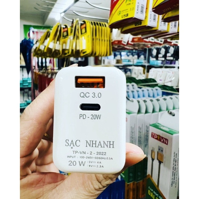 củ sặc nhanh 20ưw chĩnh hãng tpvn thiết kế với 2 cổng sặc