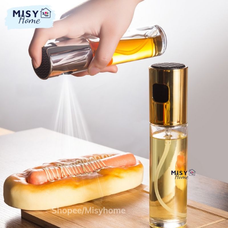 Bình xịt dầu ăn phun sương cho nồi chiên không dầu chai thủy tinh cao cấp 100ml mini cầm tay Misy Home