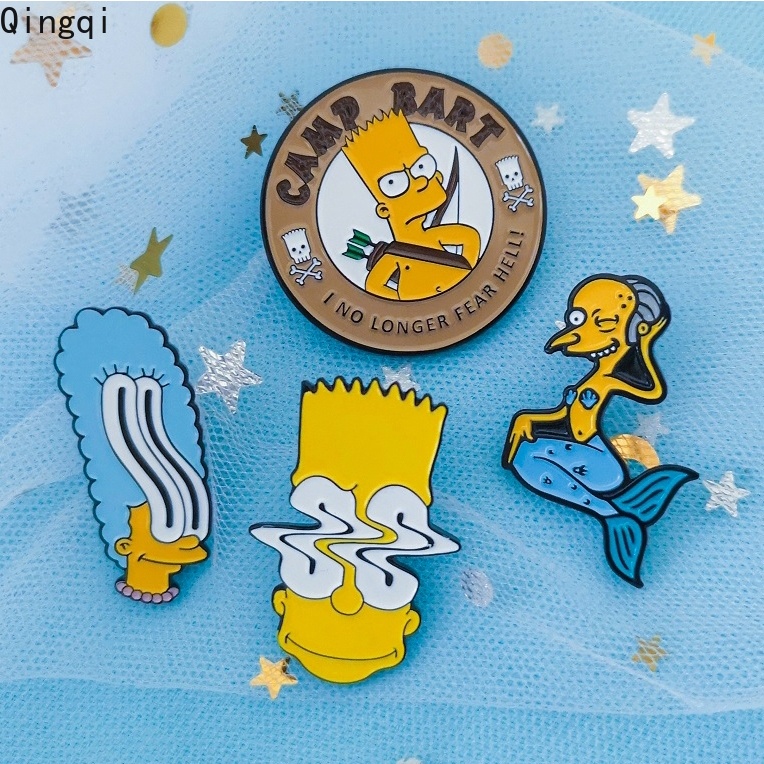 Ghim cài áo Miss Zoe hình nhân vật hoạt hình Simpson tráng men phong cách vintage dễ thương