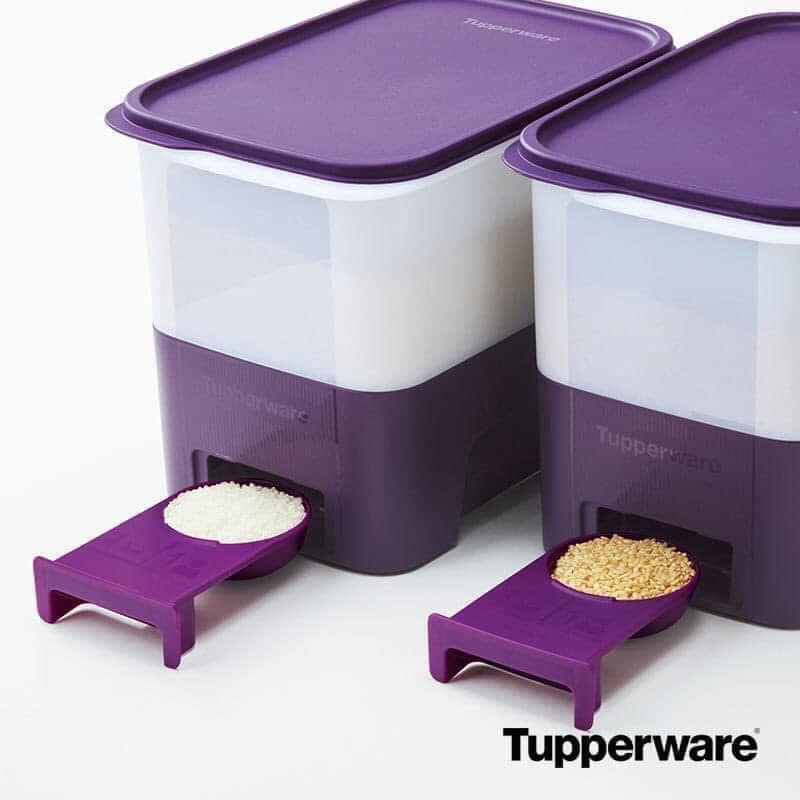 Thùng gạo Rice Smart Junior 5kg Tupperware không bị ẩm mốc, lấy gạo tiện lợi không bị mối mọt nhựa nguyên sinh an toàn