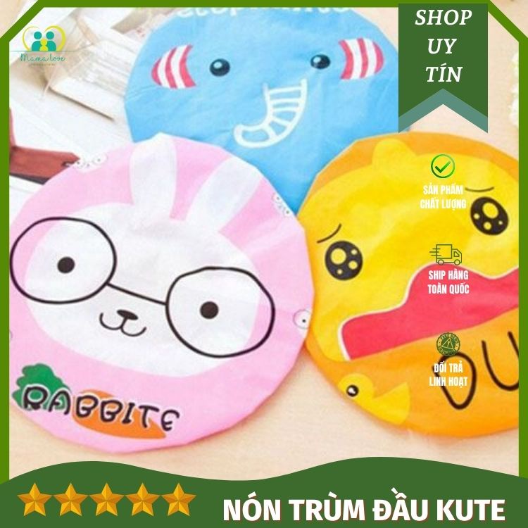 Nón ủ tóc, mũ trùm tóc chống thấm nước 2 lớp dùng khi tắm, rữa mặt, hấp dầu, makeup nhiều hoạt tiết dễ thương
