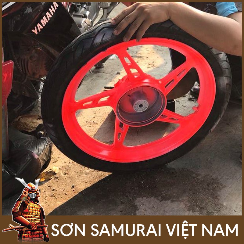 Màu Đỏ Huỳnh Quang Sơn Samurai - Combo Màu Đỏ 57 Sơn Xịt Samurai