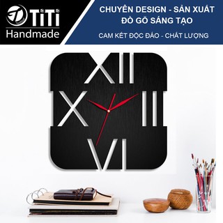 Đồng hồ treo tường handmade bằng gỗ mẫu TW4 cao cấp