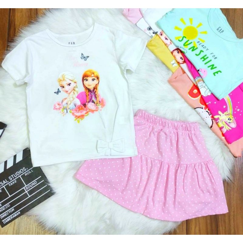 Set áo váy bé gái size đại cotton cộc tay xuất dư Gap kids chất đẹp mát